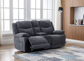 Herbert Dark Grey Two Seat Sofa W/Console